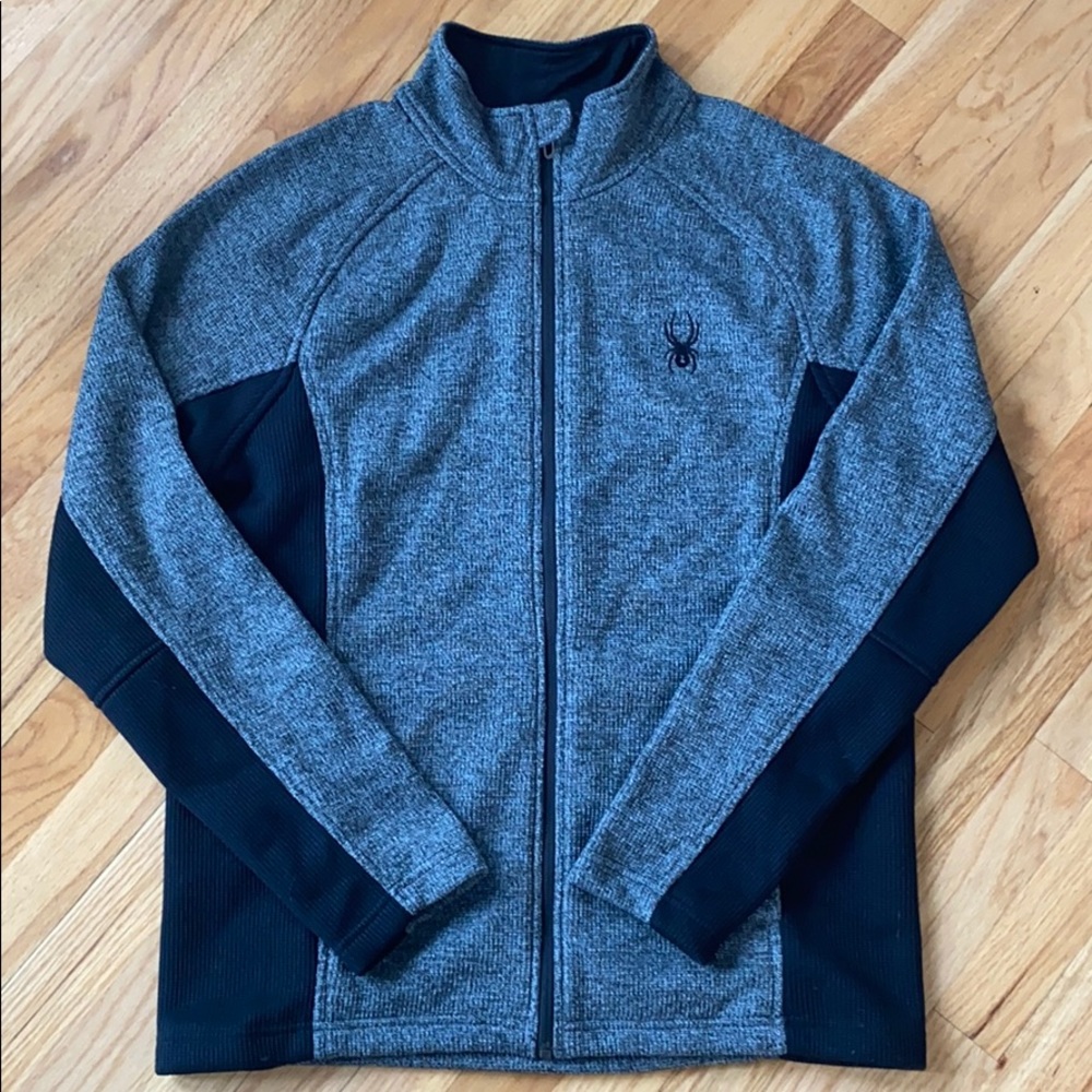 Spyder Men’s Grey full zip sweater. Size Large